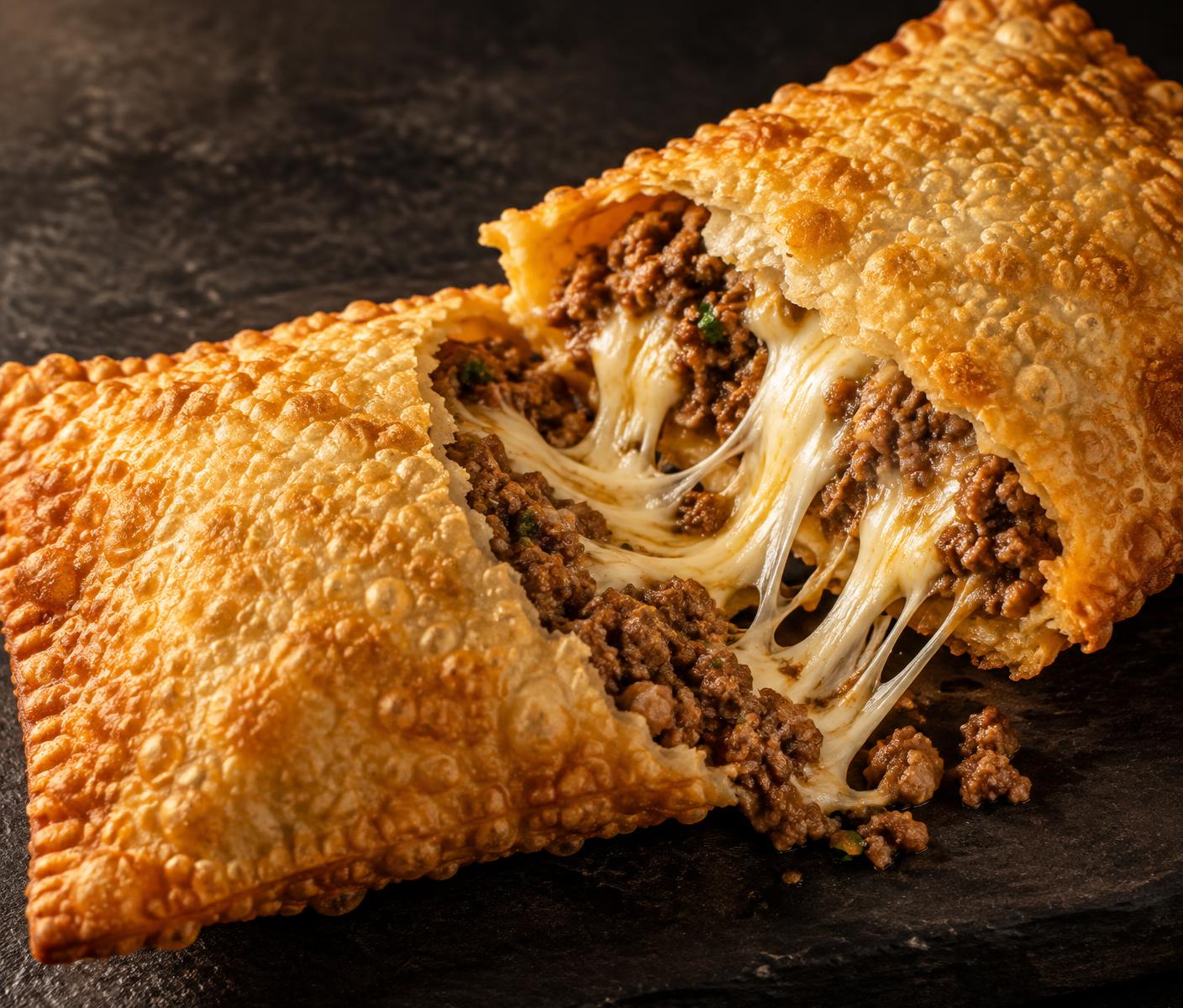 Pastel crocante e recheado da Santos Pastelaria